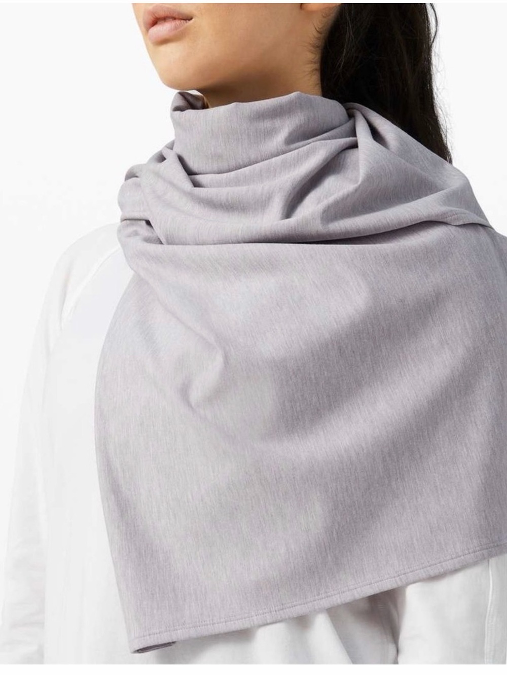 Lululemon Vinyasa Gray Snap Customizable Infinity Scarf Cozy Soft Everyday Wrap